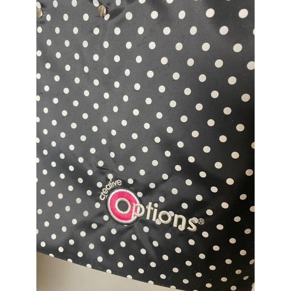 Vintage 90s Creative Options Polka Dot Tote Bag Black White Pink Acrylic Handles
